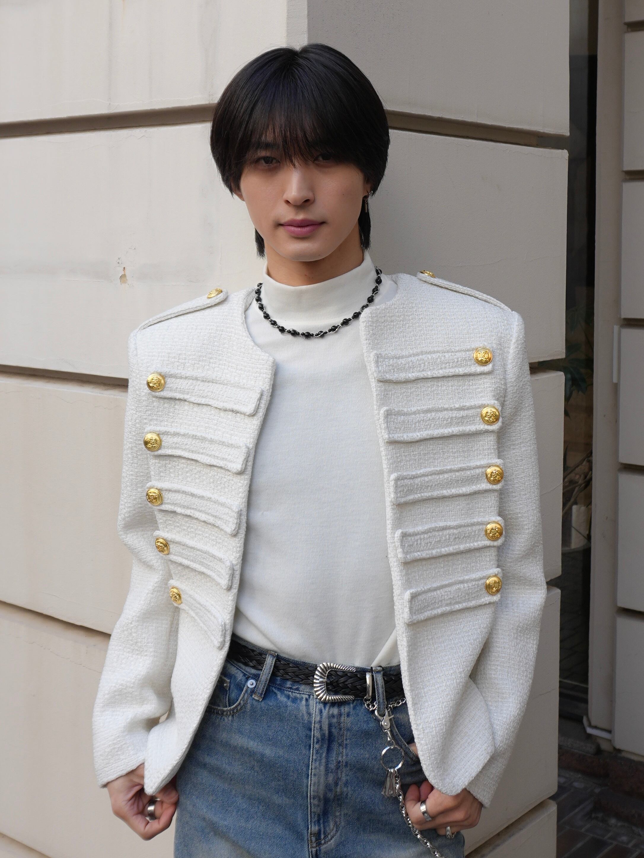 ALUDE SELECT】design tweed jacket(2 color) | 【ALUDE】韓国メンズ ALUDE SELECT】design tweed jacket(2 color) | 【ALUDE】韓国メンズ