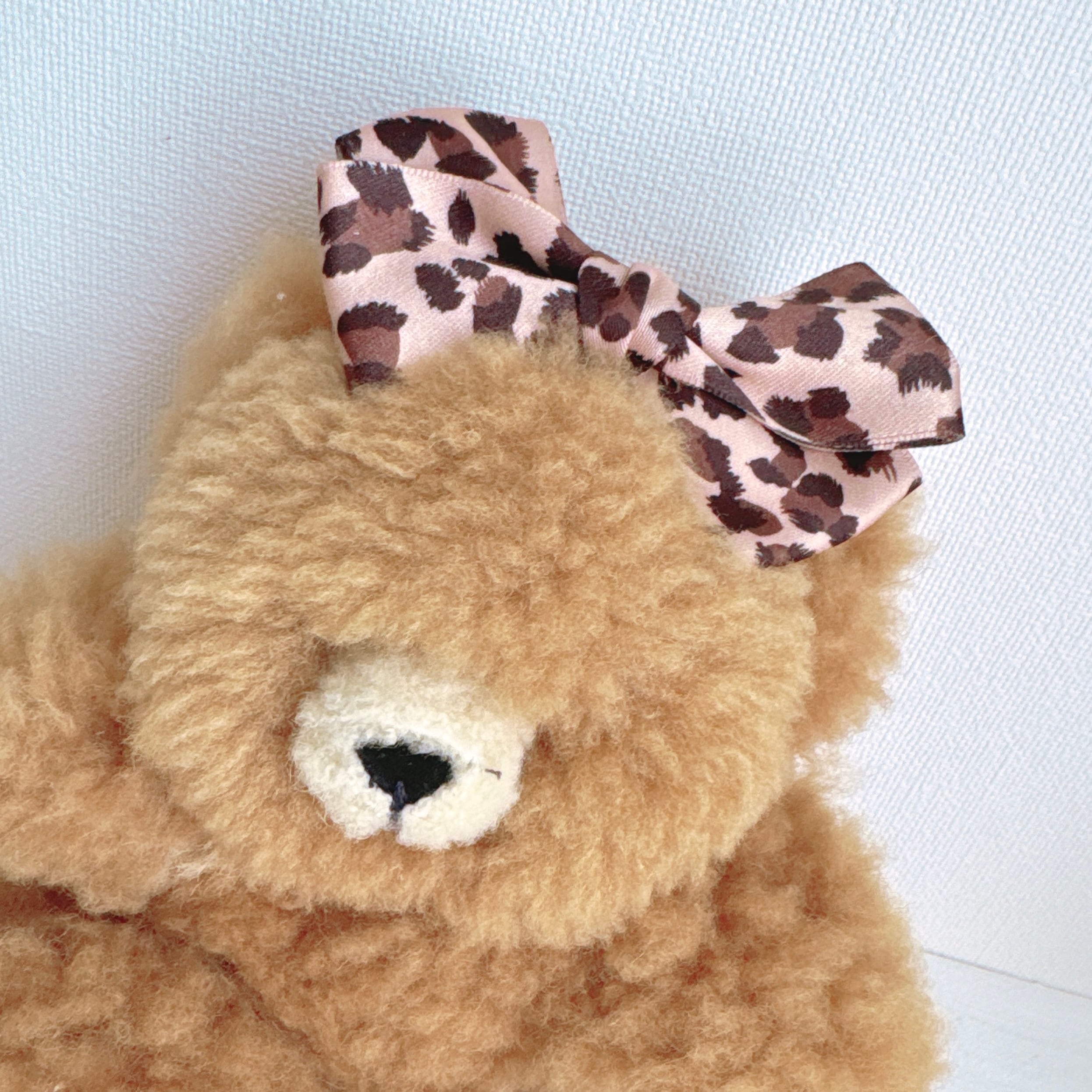 大きなレオパードリボンヘアバンド(後ろ支え付き)