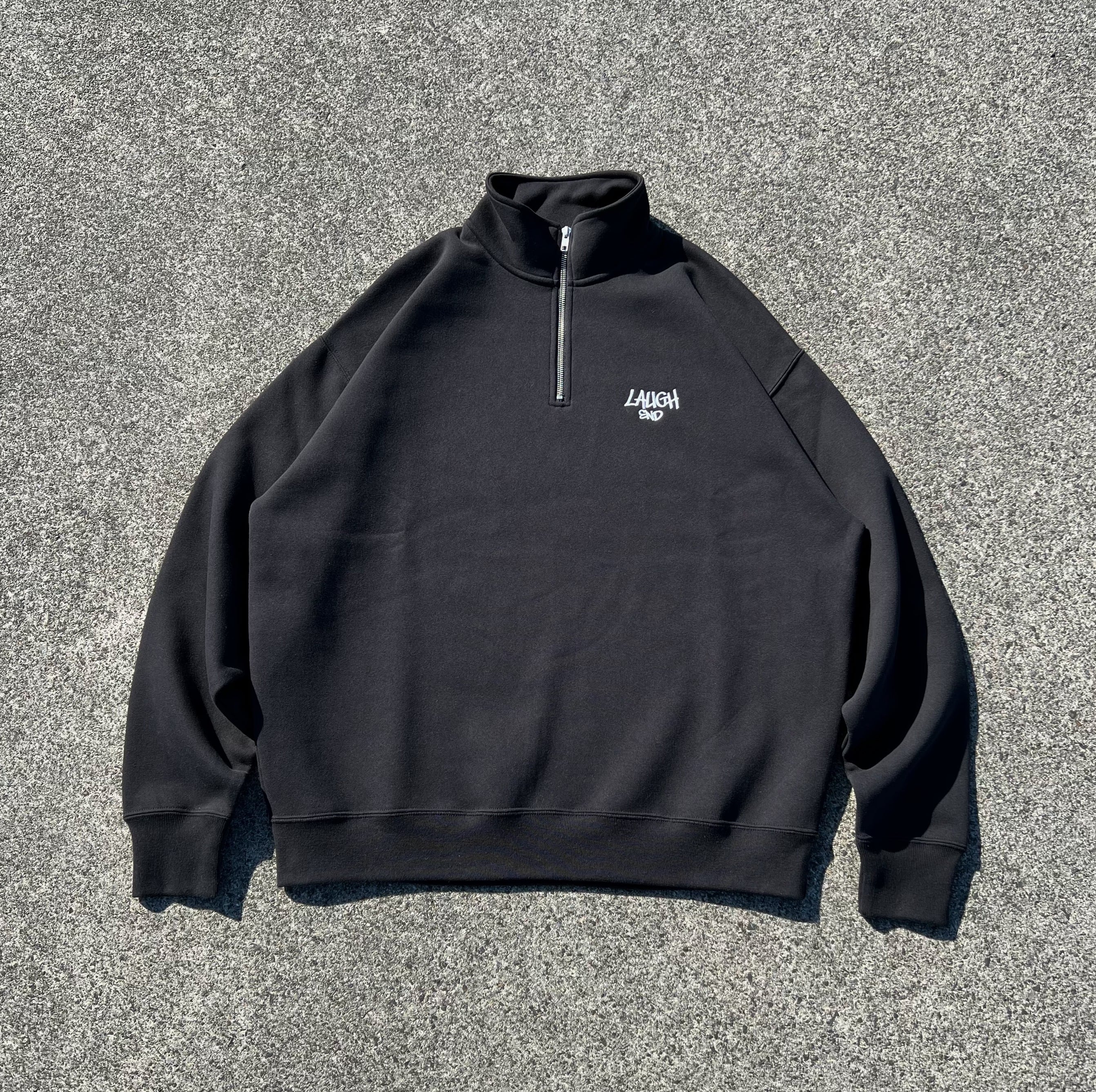 LAUGHEND half zip sweat (black) | LAUGHEND