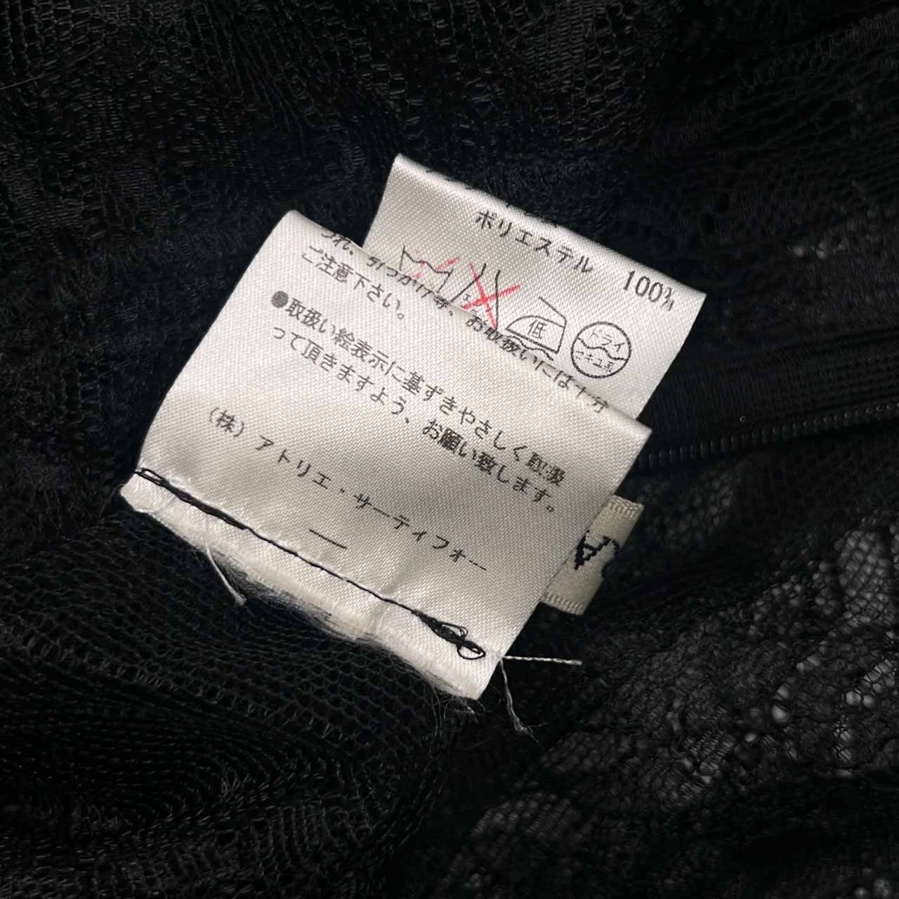 Lois CRAYON ロイスクレヨン レース リボン シースルー アシンメトリー ノースリーブ ワンピース M/ブラック レディース