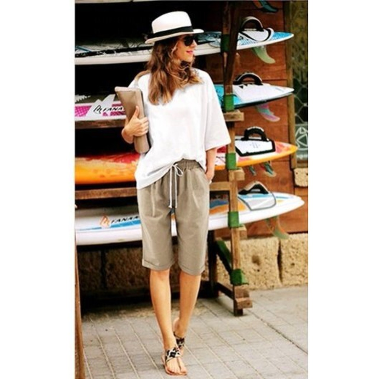  Topanga lady's　エラスティックハーフパンツ　ベージュ 