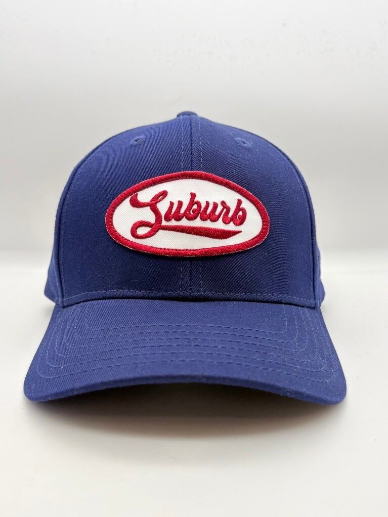 Suburb ワッペン キャップ (ボディネイビー / ワッペンブルー