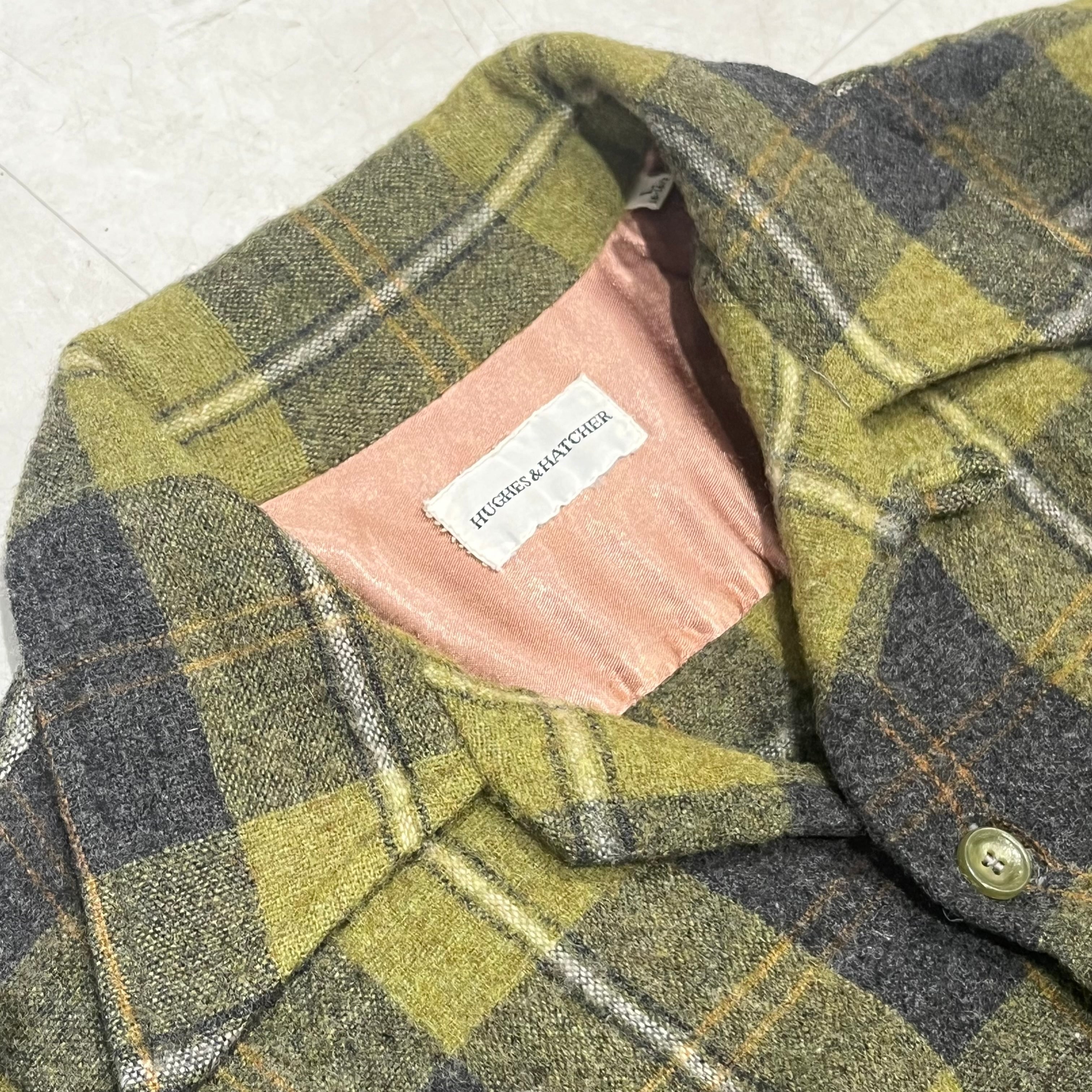 60s Wool Check Shirt 60年代 ウールチェックシャツ ストライプ 開襟