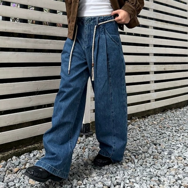 ロープコードタックボリュームシルエットデニムパンツ 1col R02831