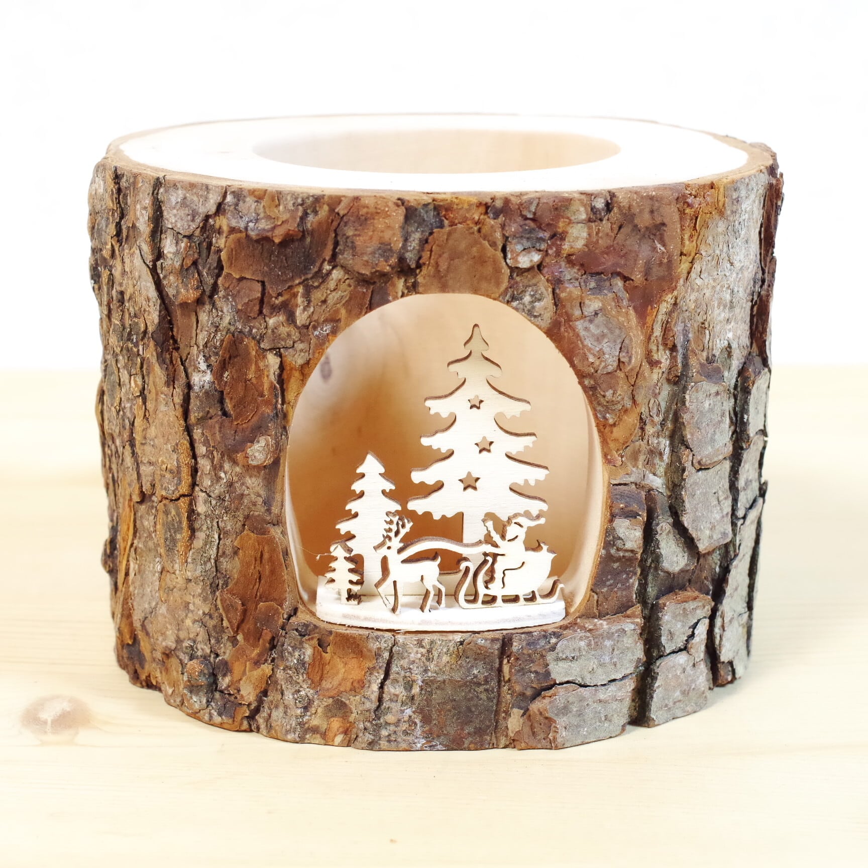 ヴァルトファブリック 3D切り株キャンドル サンタクロース