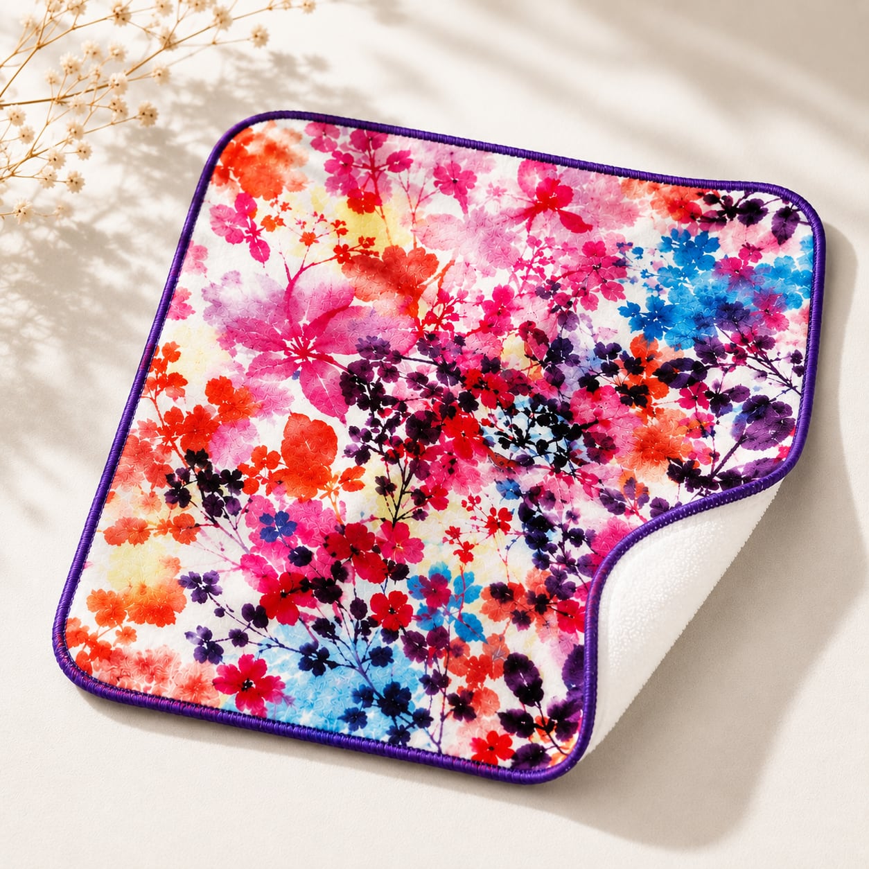 水彩アートのタオルハンカチ「花柄」｜25cm・送料無料/即納 | studio