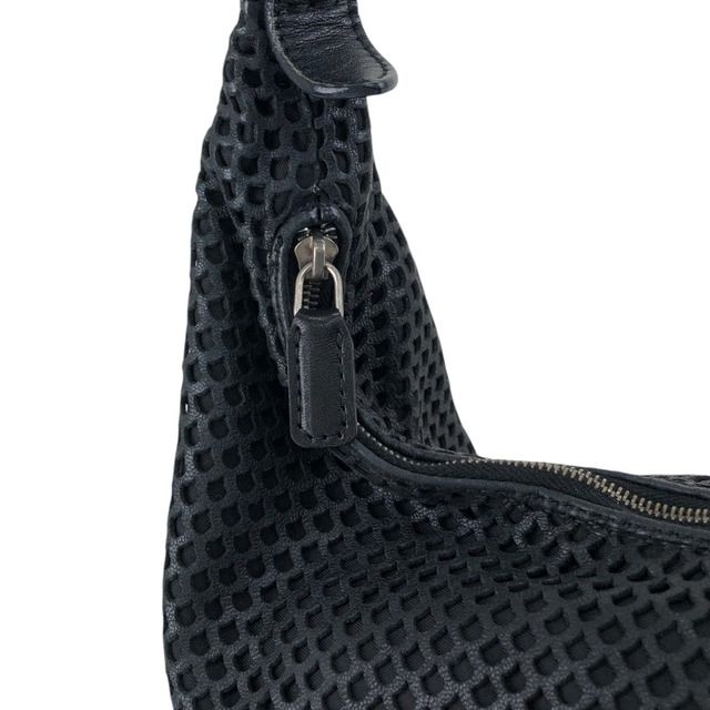 Christian Dior クリスチャン ディオール ショルダーバッグ ブラック ロゴ レザー メッシュ ホーボーバッグ vintage ヴィンテージ オールド psjdu3