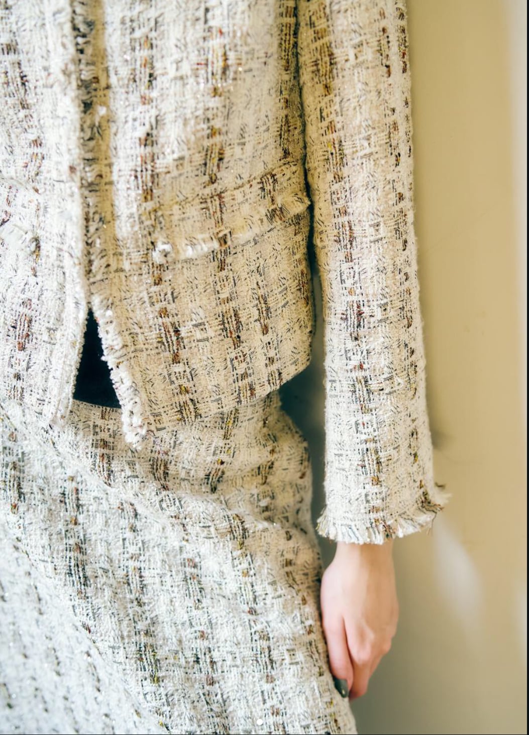 【anana】セットアップ可ラメツイードジャケット a79-032