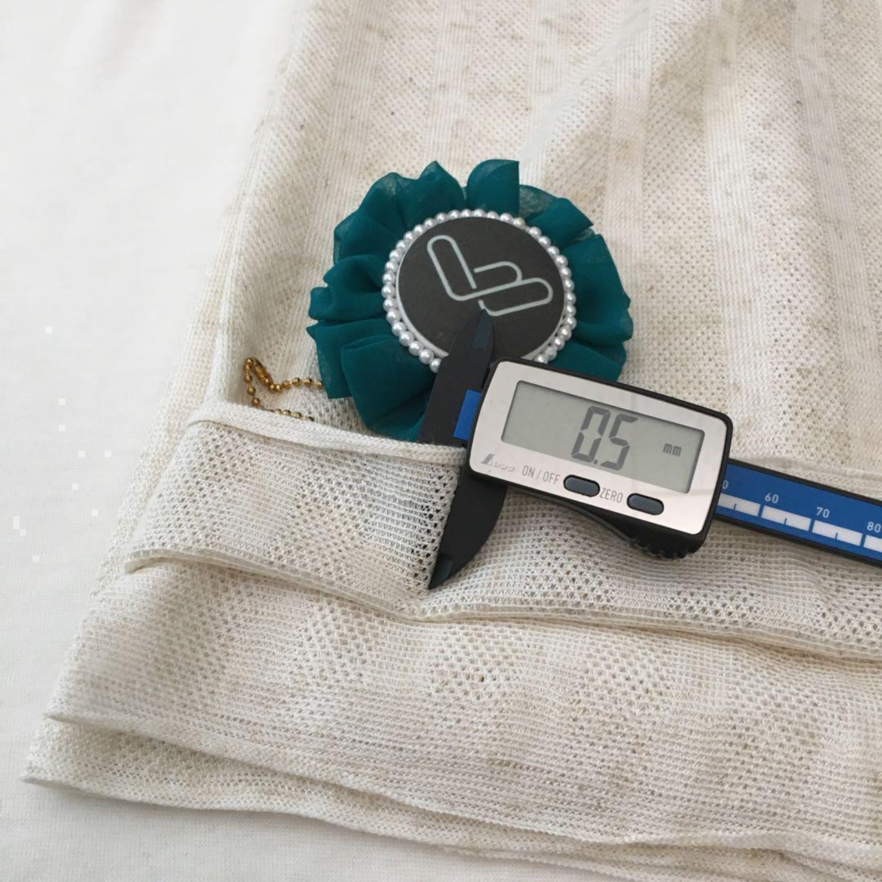 リネン混天竺鹿の子ボーダーニット生地-1ｍ-curl tricot　KX/5645●