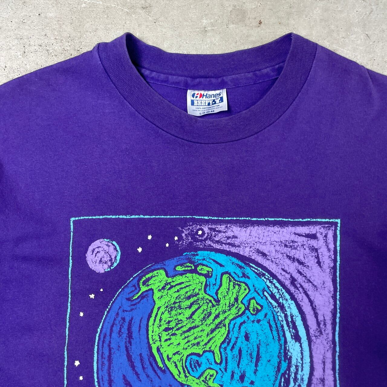 80年代 USA製 handle with care アート プリントTシャツ メンズL 古着