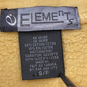 【ELEMENTS】カナダ製 ハーフジップ スウェット トレーナー 刺繍ロゴ ワンポイント アメリカ古着