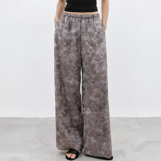 Blur flower wide pants　V2988