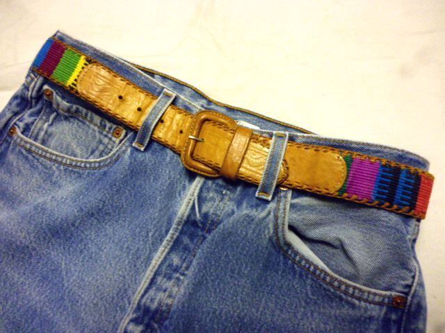 バックドロップ レザーベルト 90s アーカイブ ブラウン メキシカン