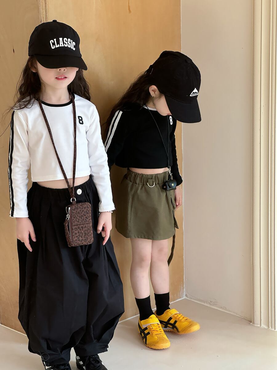 8サイドラインショート丈Tシャツ