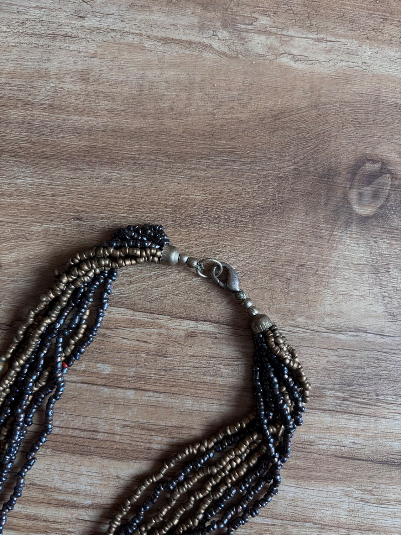 multi strand beaded shell pendant necklace-5145-8