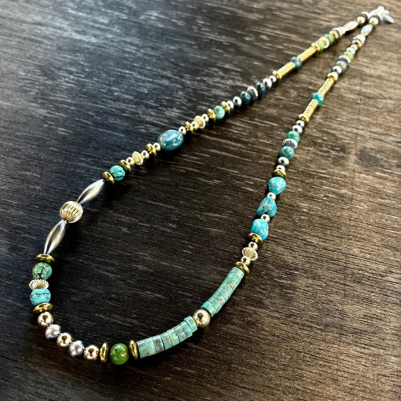 ブライト（Bright）ネックレス（Wave All Turquoise）55cm - 1