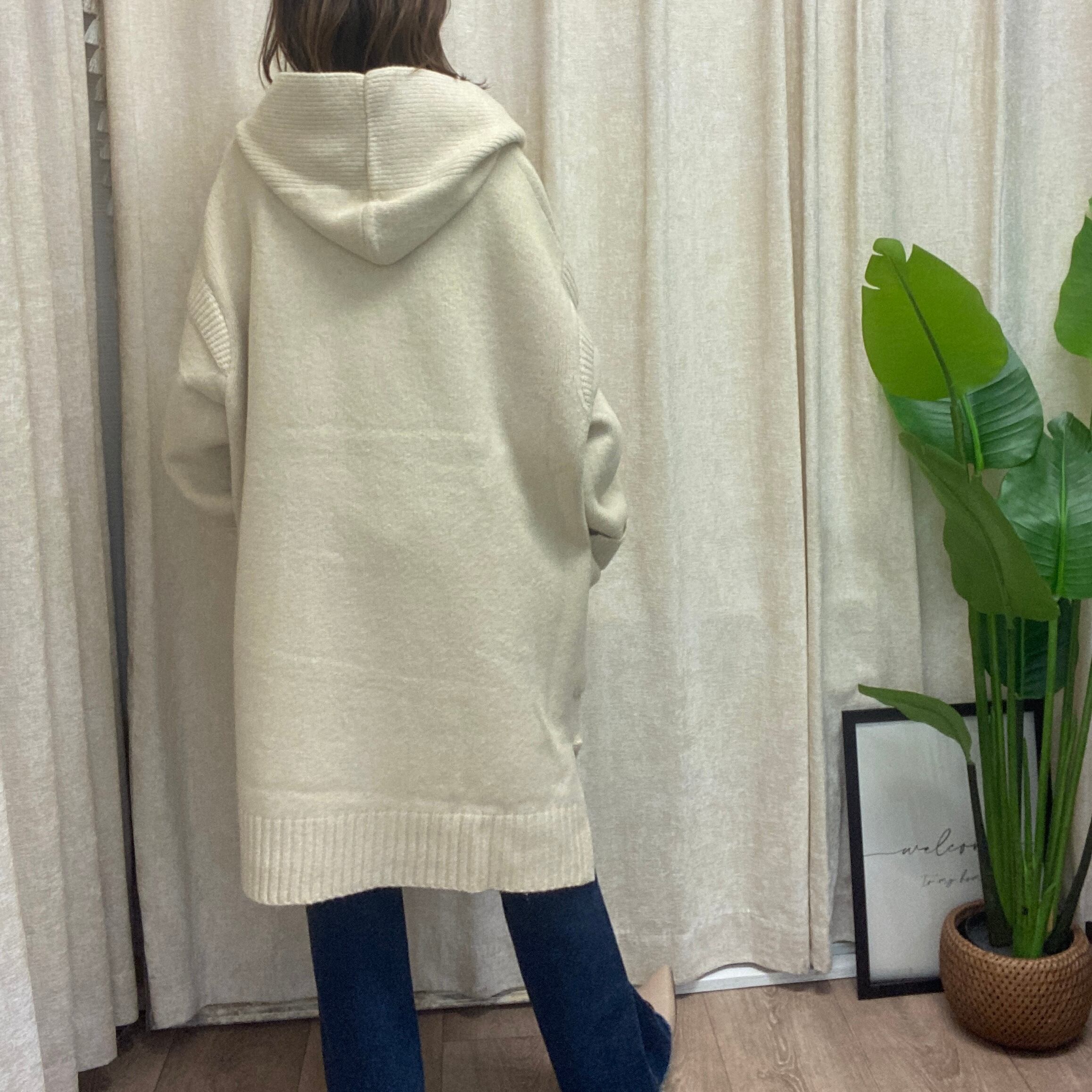 【新品未使用】ayane アヤン　フーデッドコート　コーディガン　試着のみ 洗濯機可】フーディーコーディガン / ANY | ファッション通販