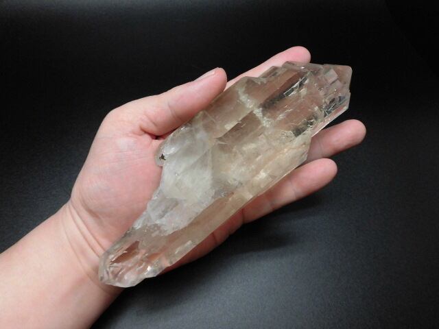天然の両剣 【送料無料】【レア品】ブラジル産カテドラル水晶ダブルターミネーター　no.1