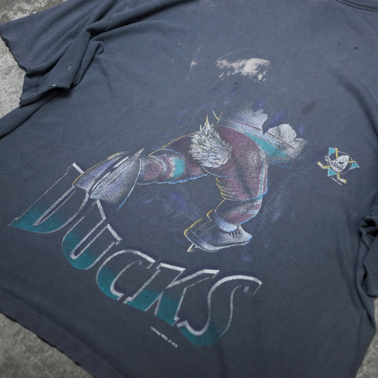 90's Disney MIGHTY DUCKS fade boro print tee