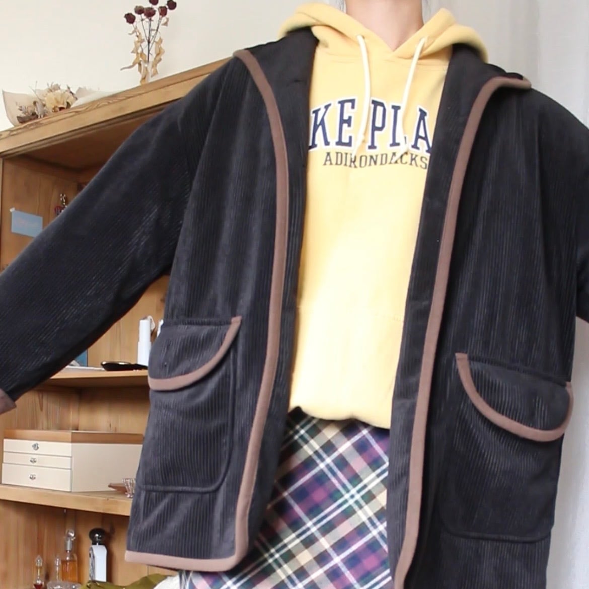 コーデュロイジャケット ブラック【682】