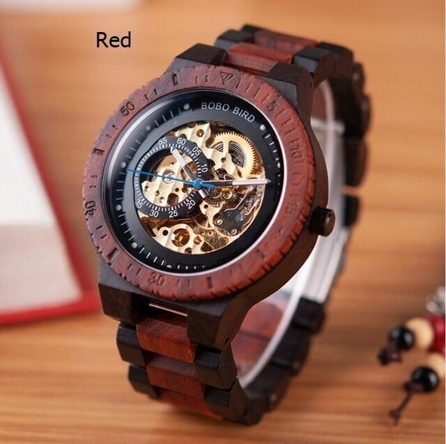 Wooden mechanical watch - Skeleton【BJ0018】 | BOBO BIRD JAPAN's