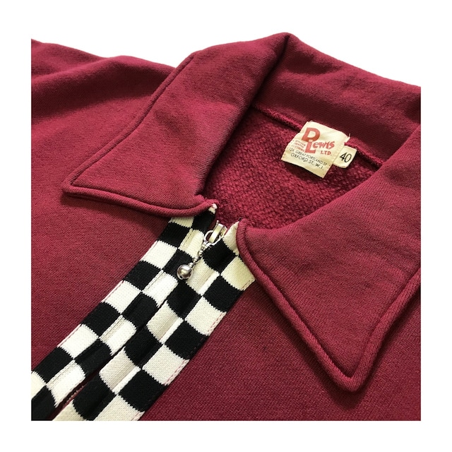 【SALE 50%OFF!!!】D.Lewis :  Full Zip Checker Sweat Shirt