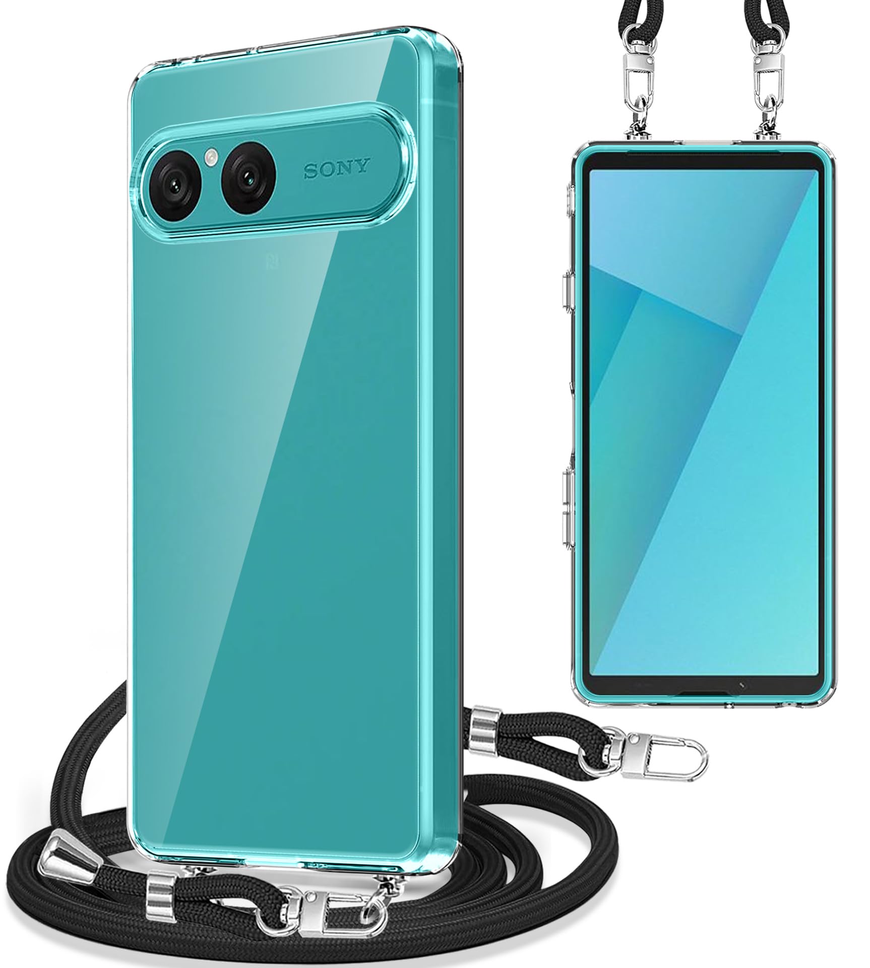 Xperia 10 VII ケース SO-52F クリア ストラップ付き ショルダー