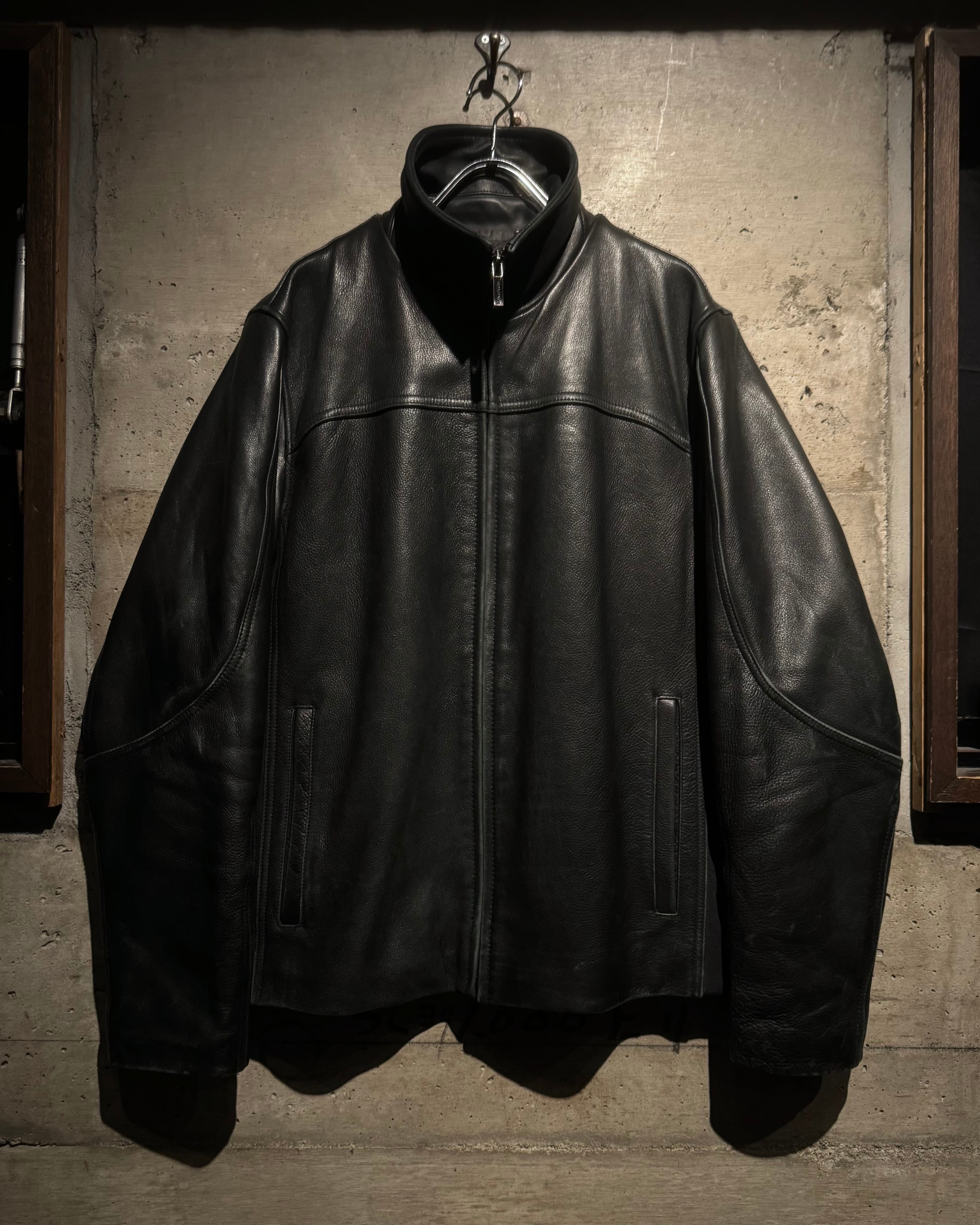 Caka】“Calvin Klein” Stand Coller Leather Jacket | Caka(カカ