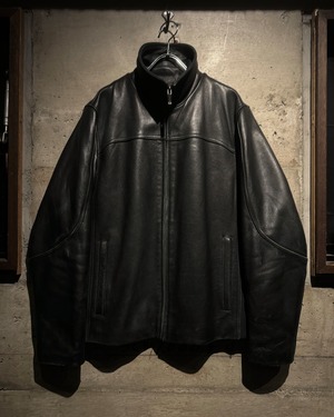 【Caka】“Calvin Klein” Stand Coller Leather Jacket