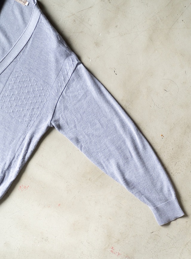 "COTE D'AZUR" 1990s Acrylic linen v-neck cardigan