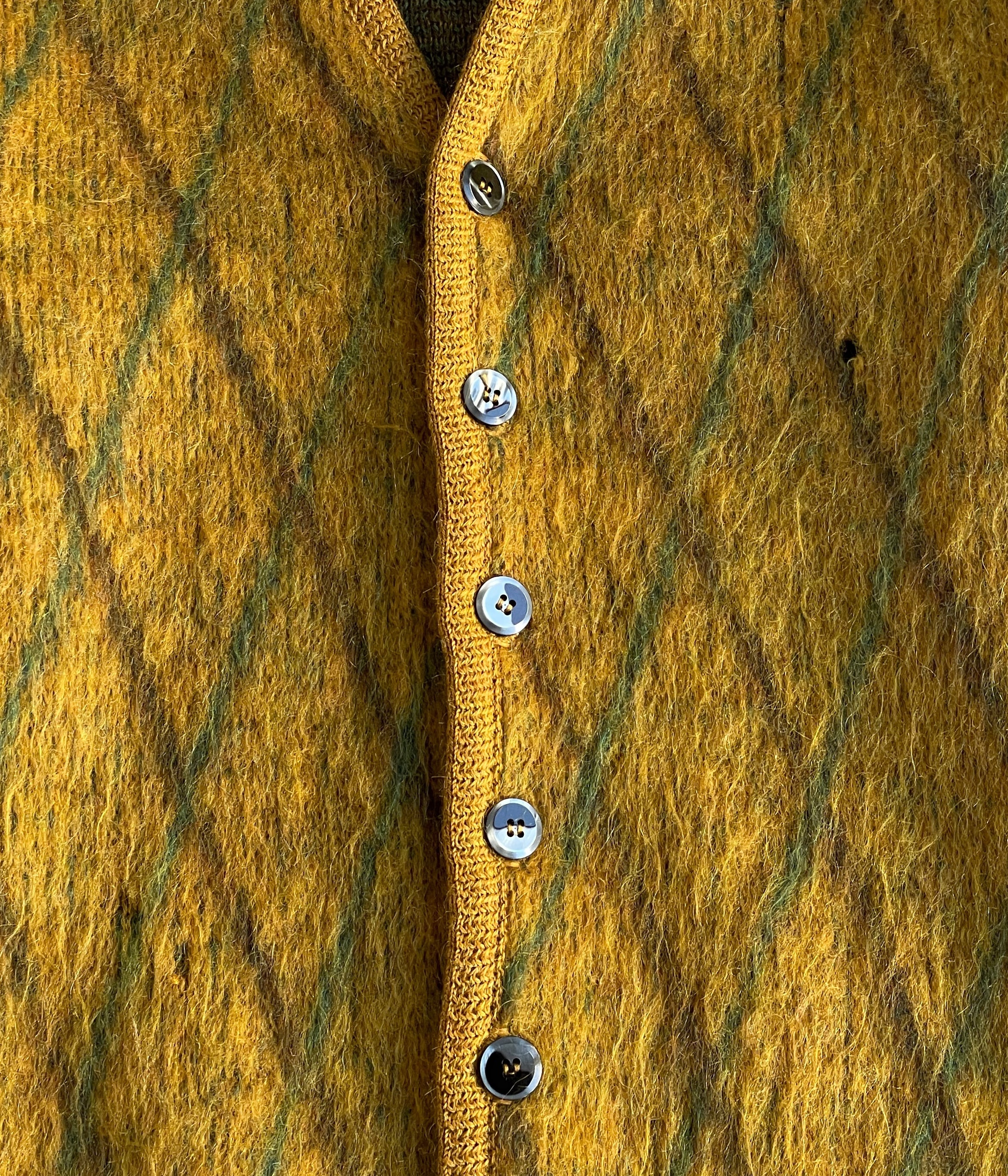 Vintage cardigan 'Mohair' argyle