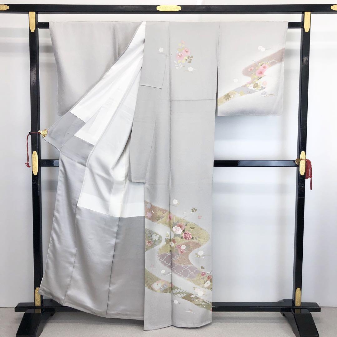 色無地 やわらかく 空鼠色 縮緬 しつけ糸 K-4098 