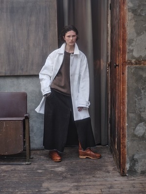 Nomàt "WOOL COTTON Zip Skirt〔Dark Brown〕"