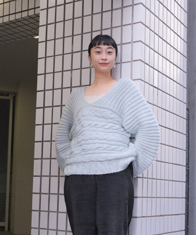 【送料無料】Europen hand made baby blue knit