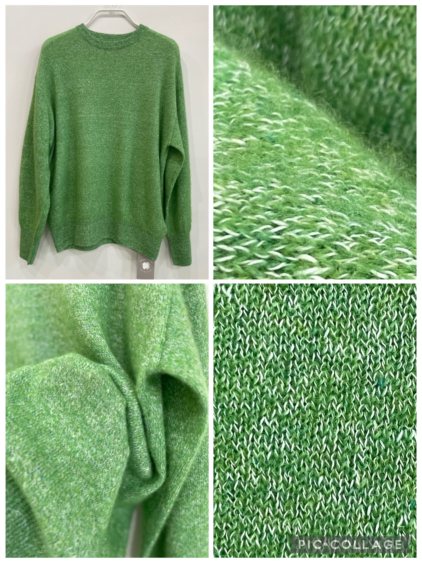 リネンカシミヤ ふんわりスリーブ ニットプルオーバー