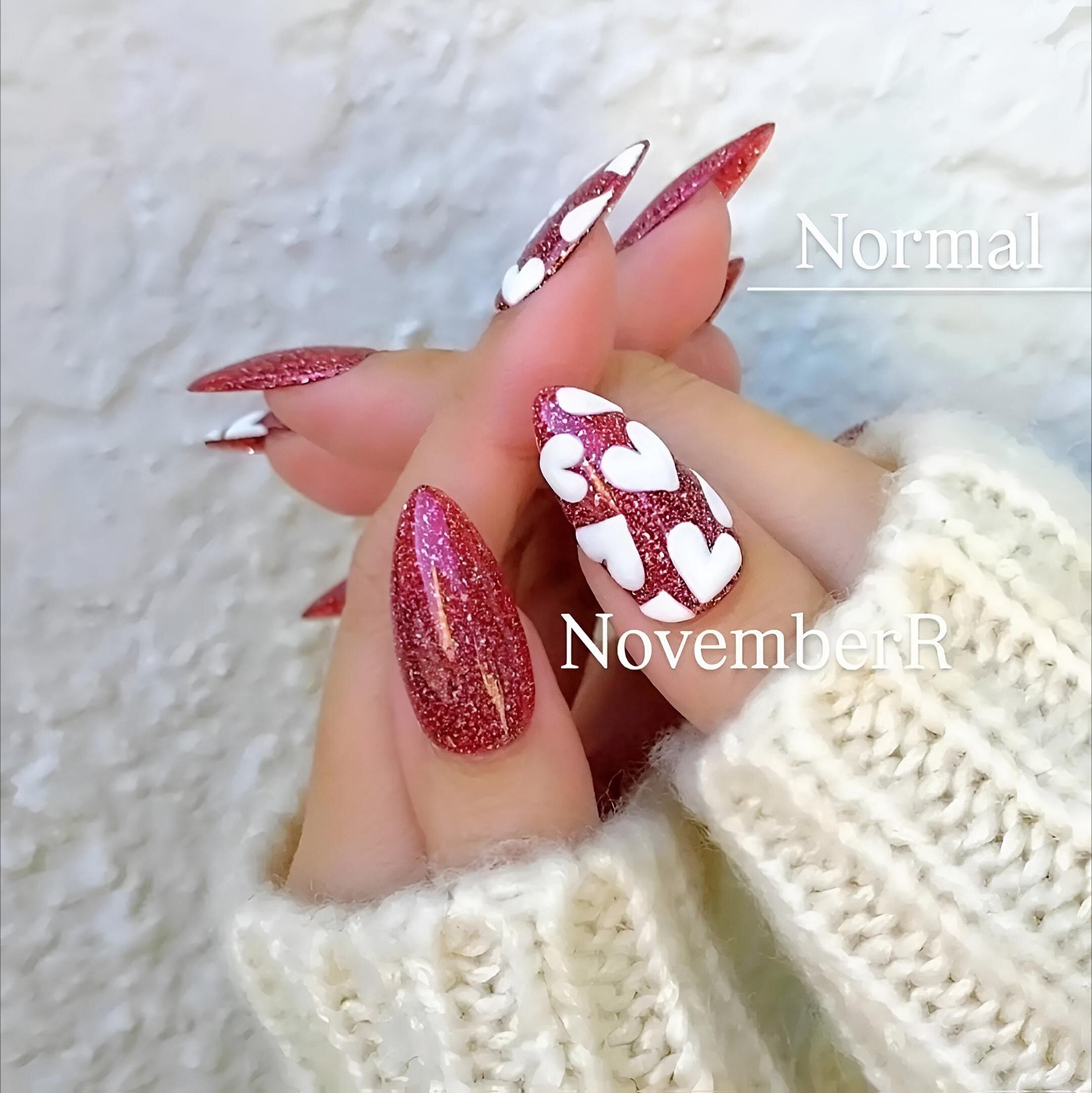 LA860☆フラッシュ×ぷっくりハートネイルチップ | NovemberR