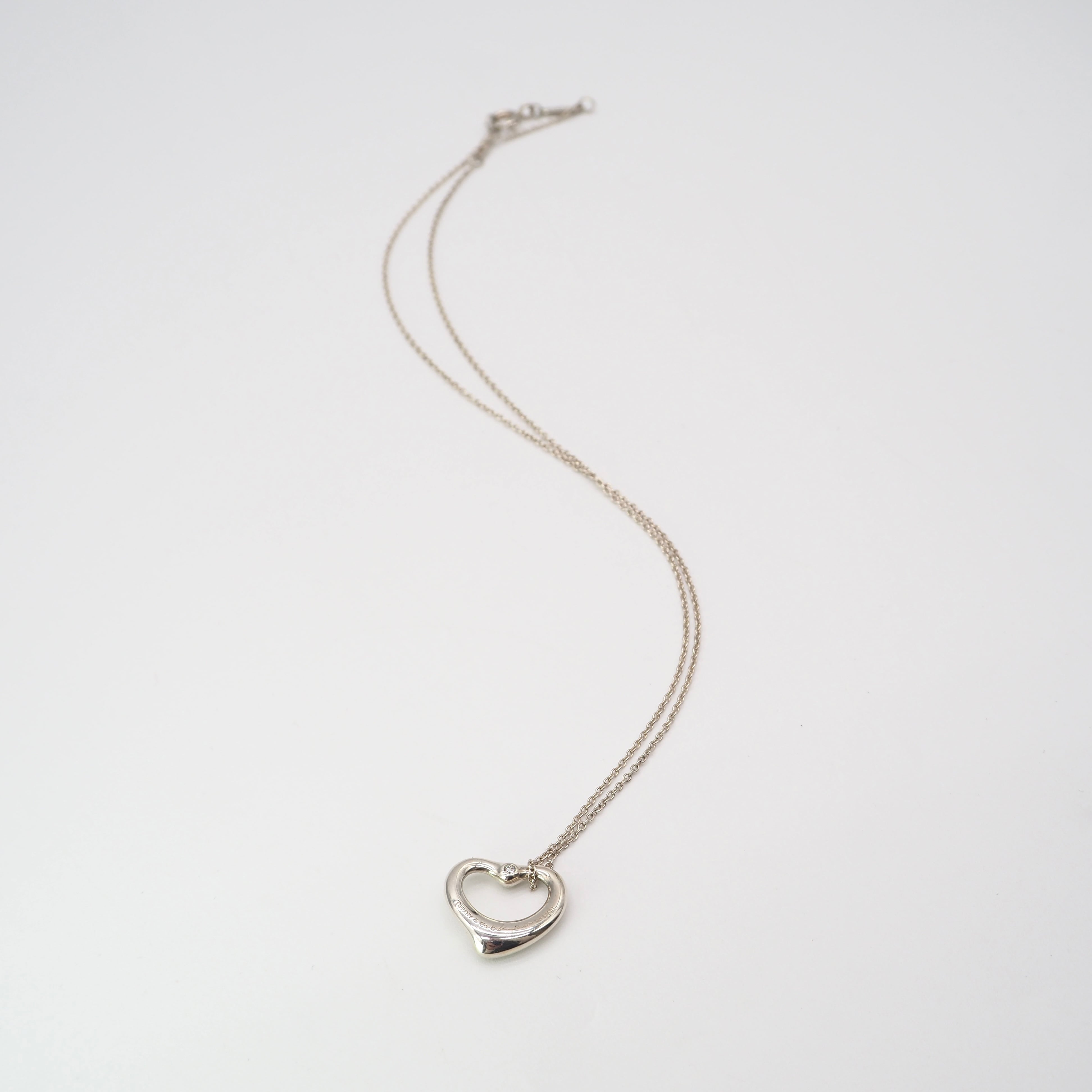 Tiffany&Co. オープンハート2pダイヤネックレス シルバー925