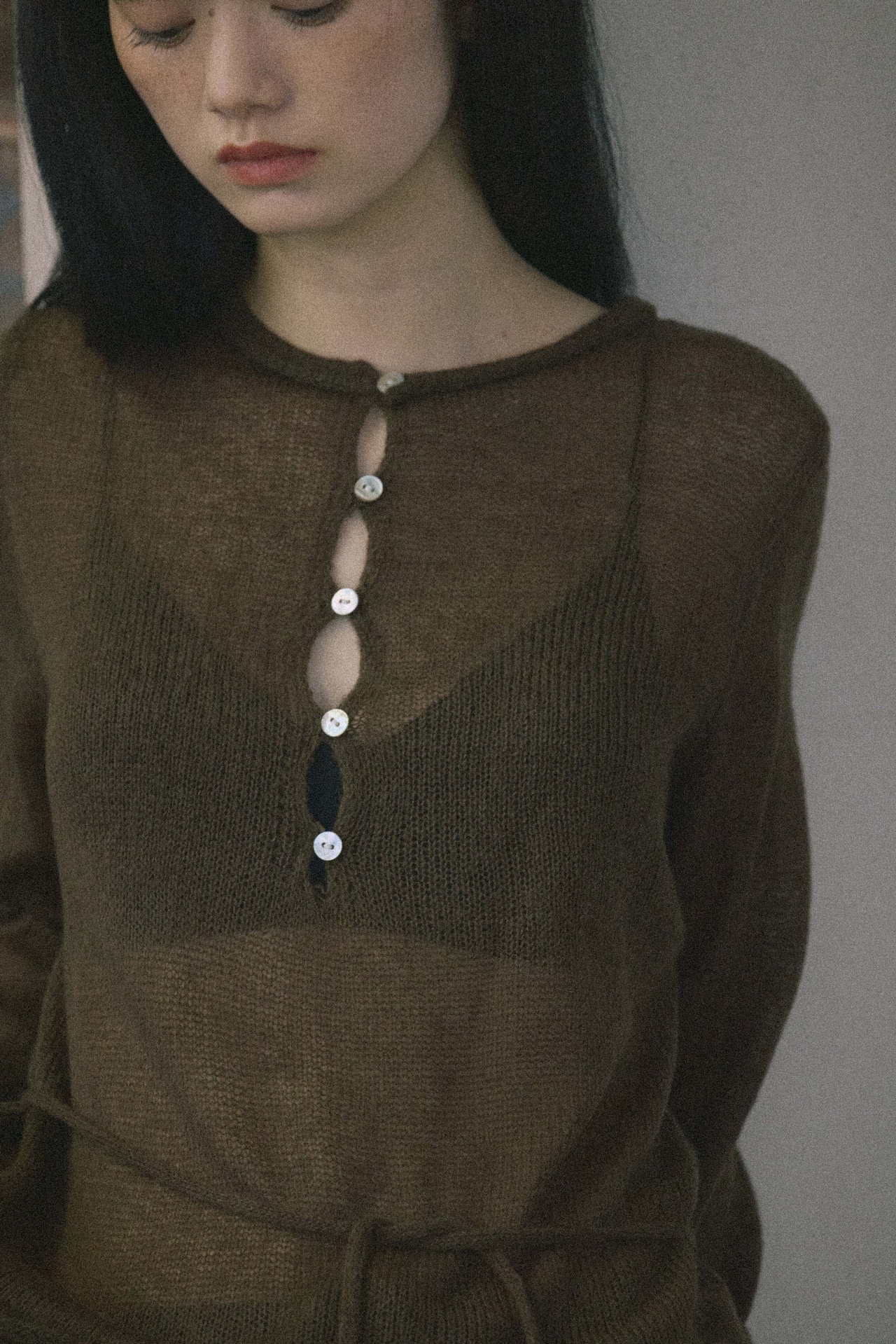 DU260704 Sheer Mohair Button Knit【一部予約商品10月中旬】
