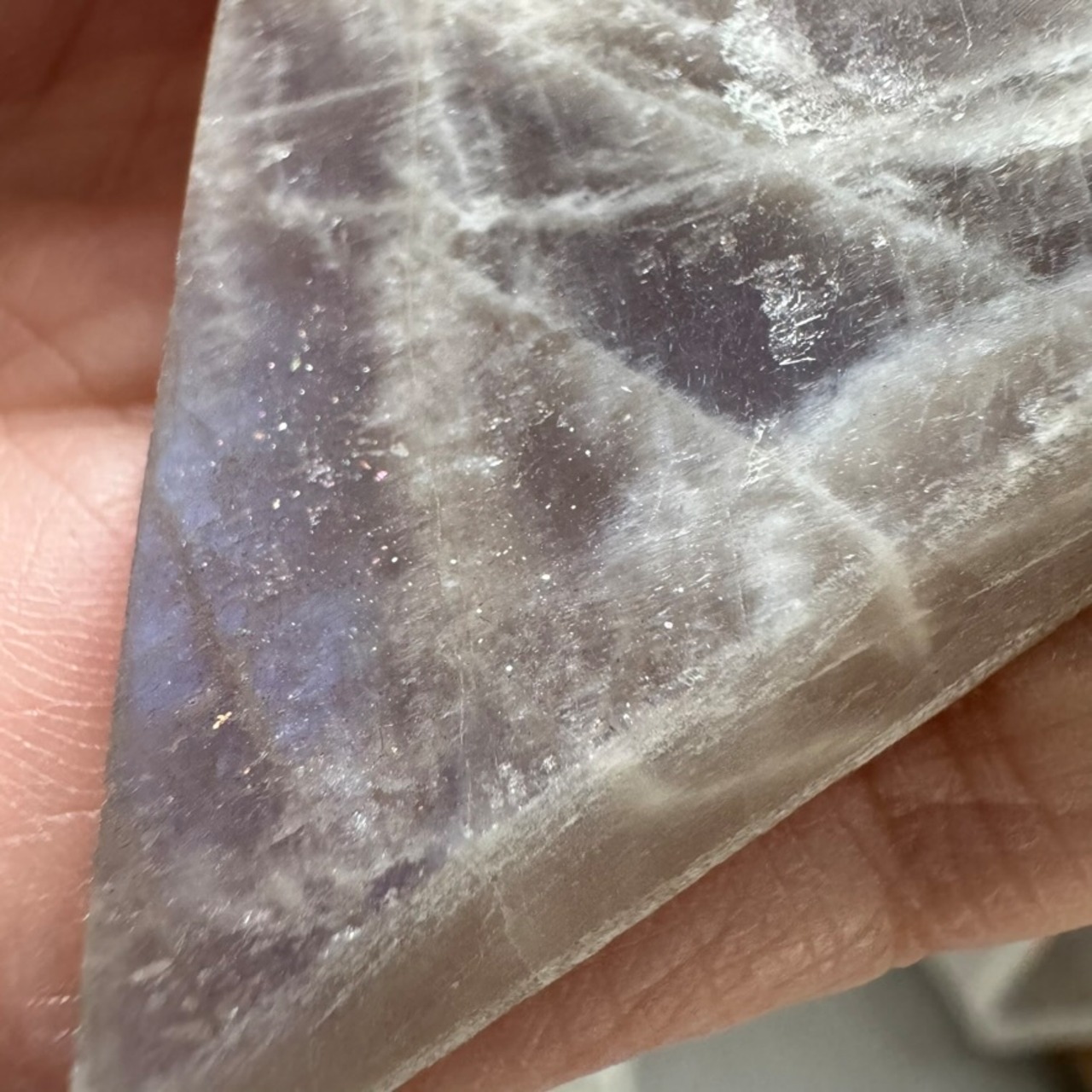 サンムーンストーンスラブ*231140*天然石プレート*天然石インテリア*置き物*インテリアストーン