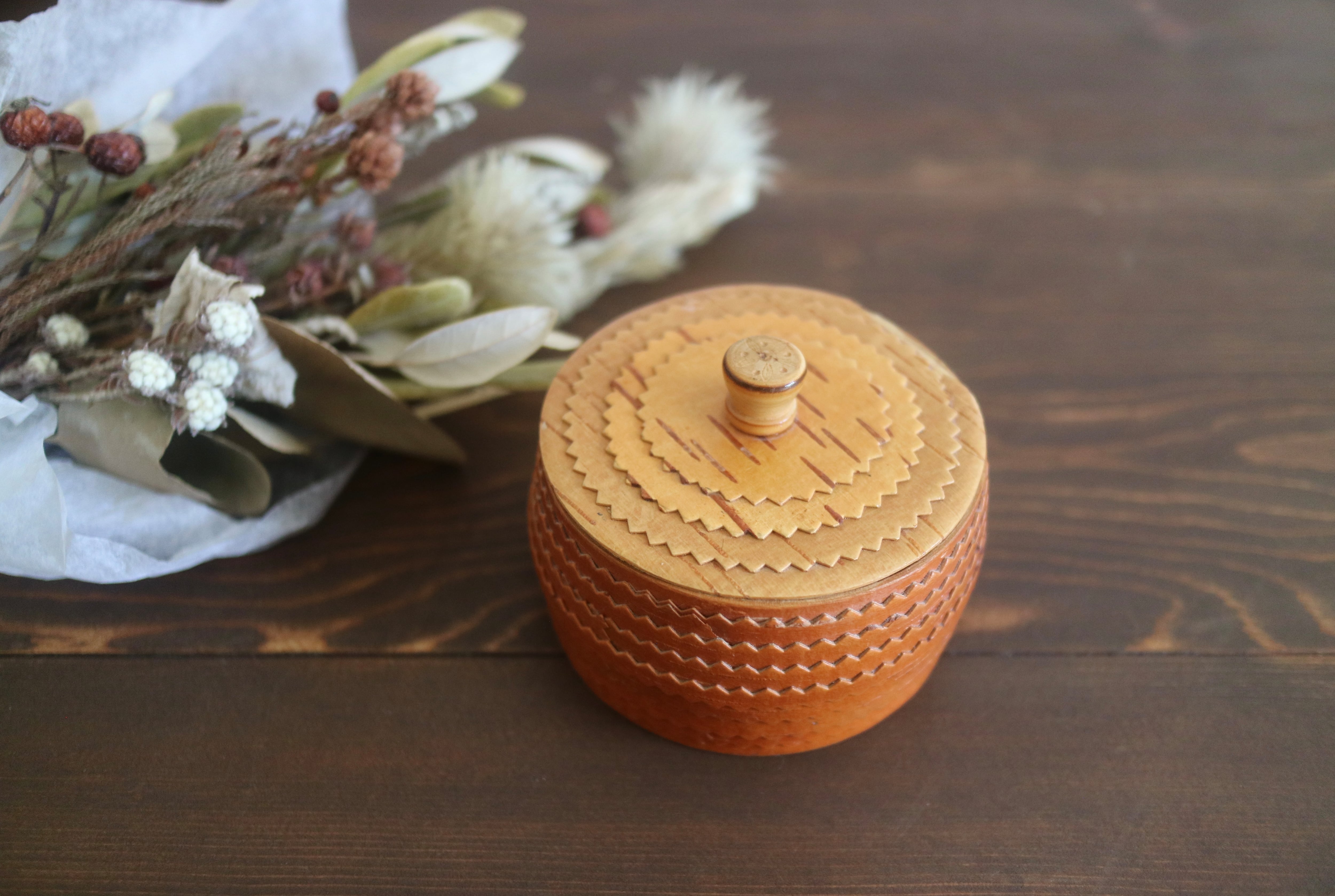 白樺のヴィンテージキャニスター / 蓋付き / 木箱 No.3071 No.3111