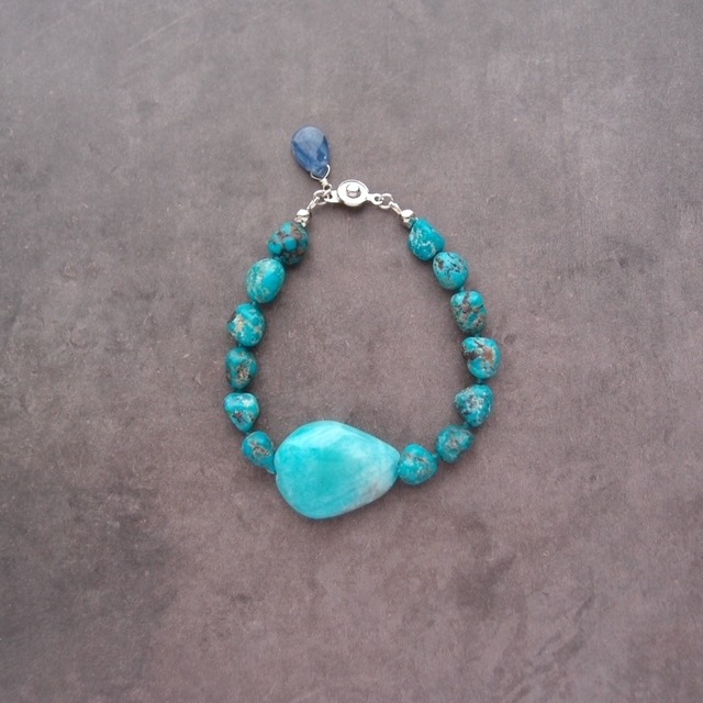 【RP】Big Amazonite × Turquoise Bracelet／アマゾナイト×ターコイズ ブレスレット（One Point）