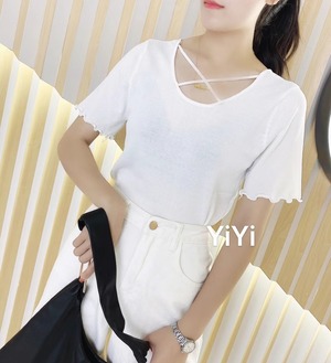 2way クロスストラップデザイントップス AJ111-067-1