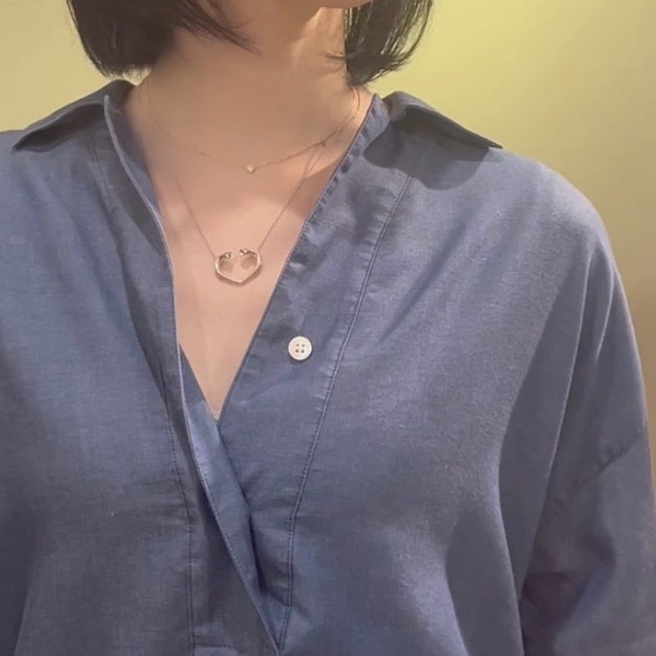 TIFFANY&CO. 】2310 胸元に浮かぶ断面ハートオープンハート ネックレス