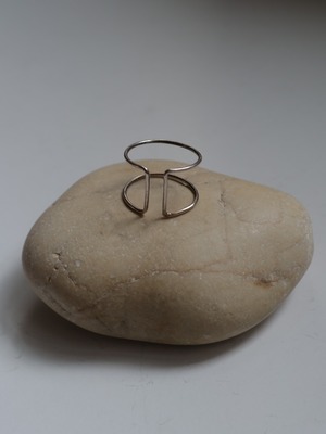 ＜vintage silver925＞line design wide ring