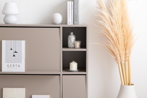 【幅81cm】Carina フラップ扉付キャビネット