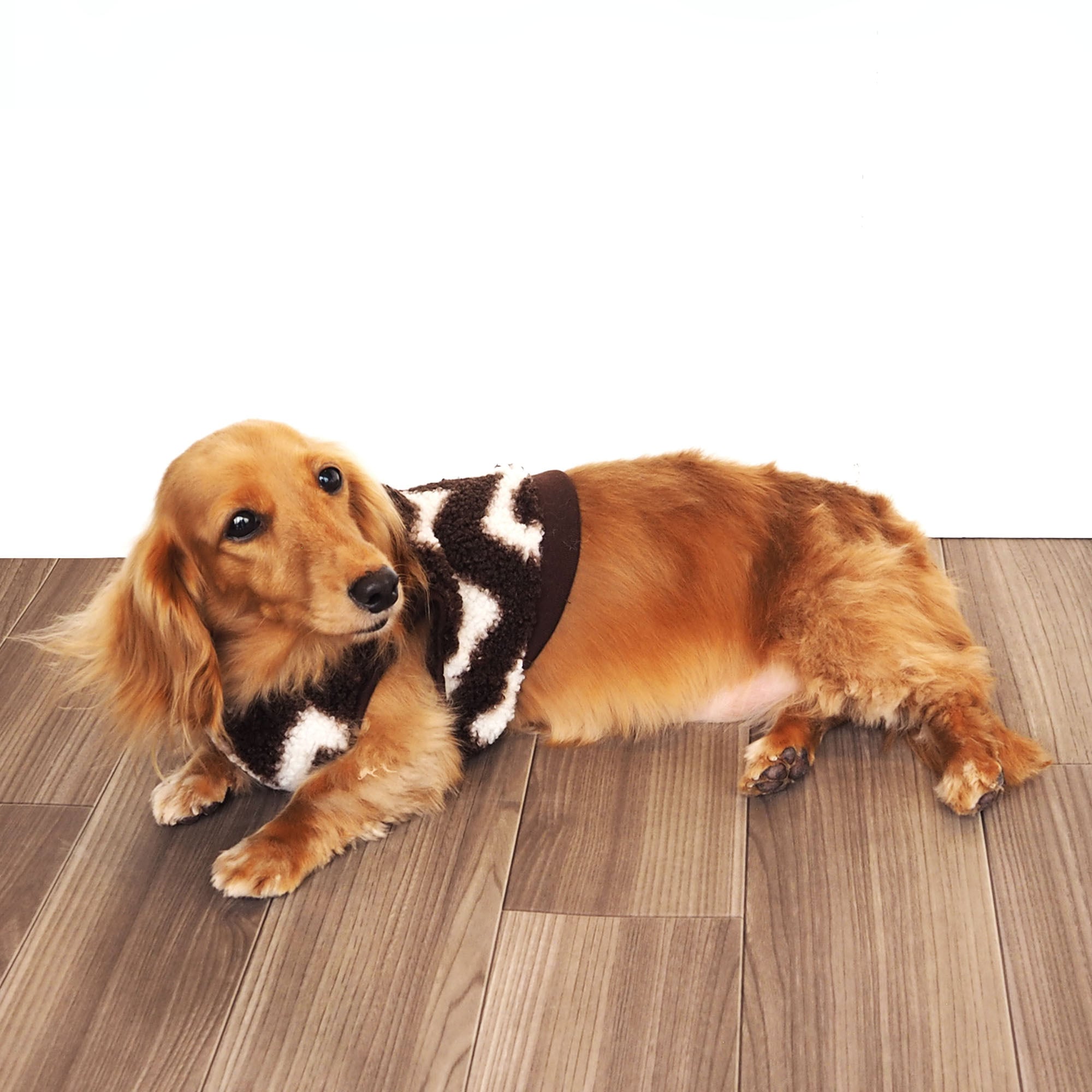 【ドッグウェア】2024ジグザグボアベスト ブラウン/ブラック