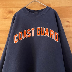 【CAC】90s USA製 COAST GUARD アーチロゴ 沿岸警備隊 プリント スウェット トレーナー サイズL アメリカ古着