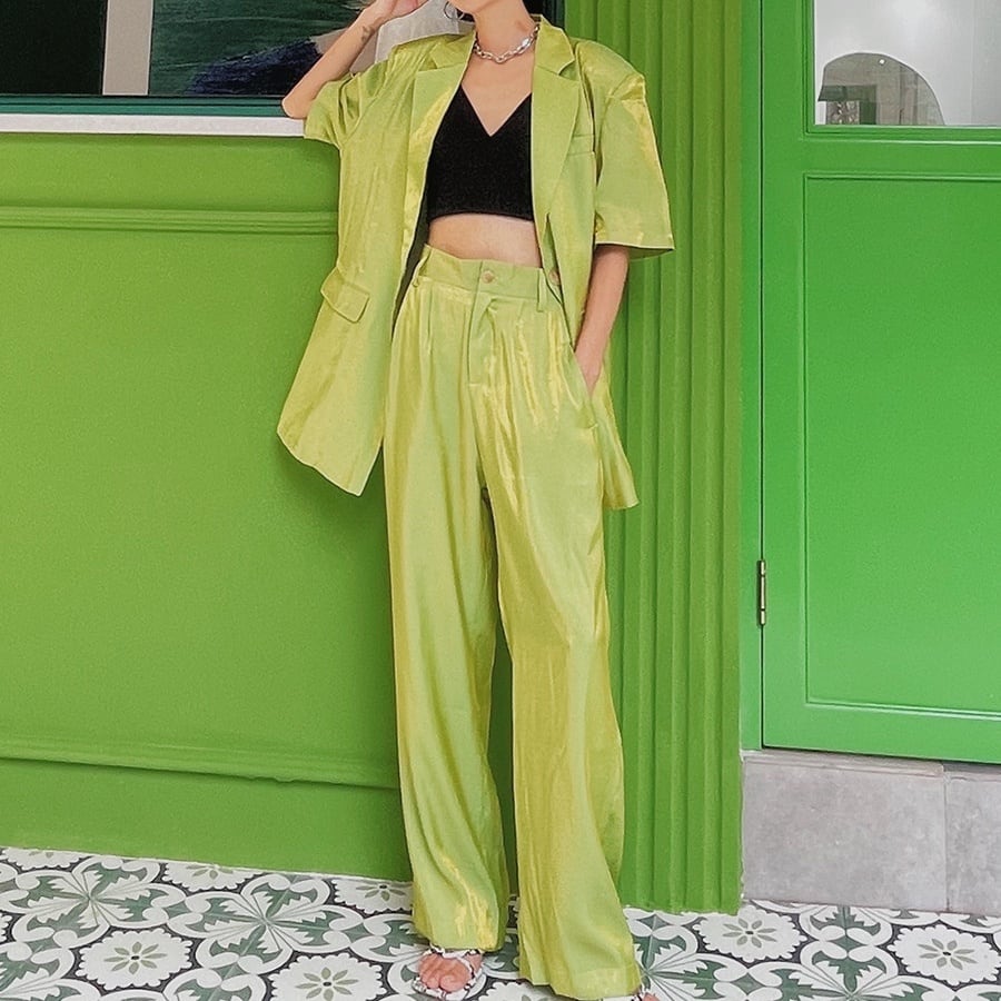 Reflective Mint Green Vintage Suit Set*S-26