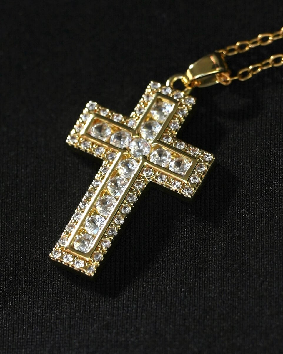 Premium luxury zirconia cross necklace
