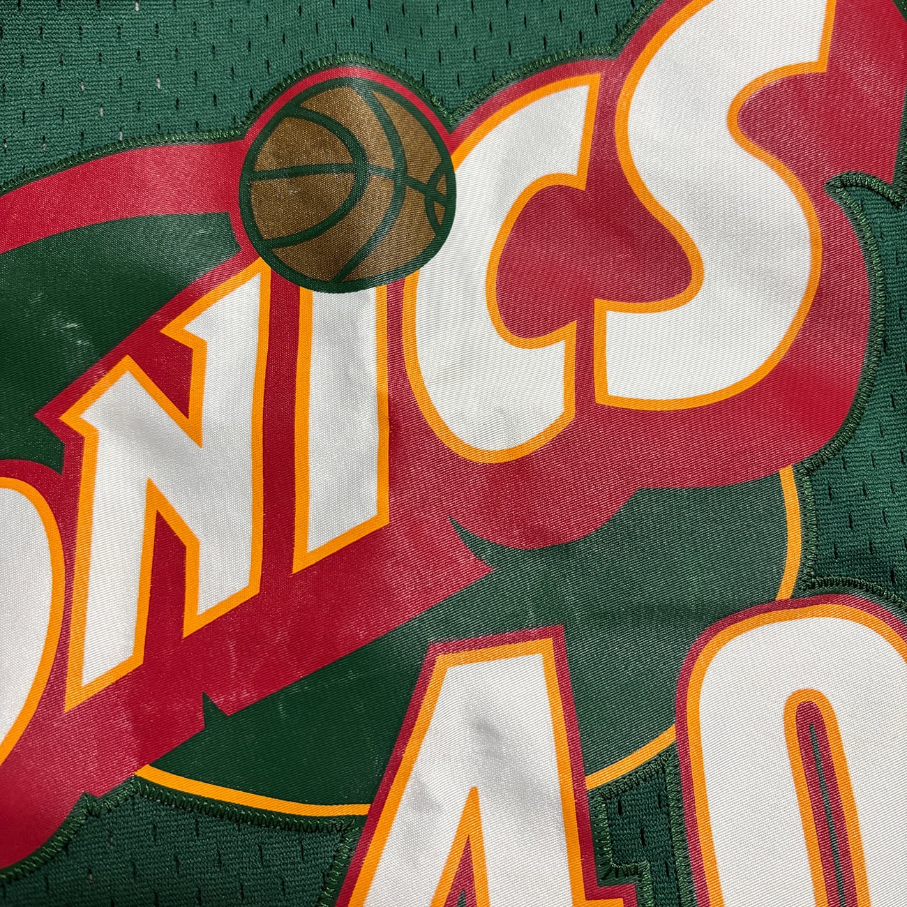 Shawn Kemp 【Seattle Supersonics】 Kids Game Shirt. Mitchell